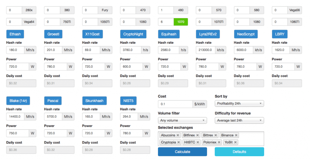 crypto compare mining calc