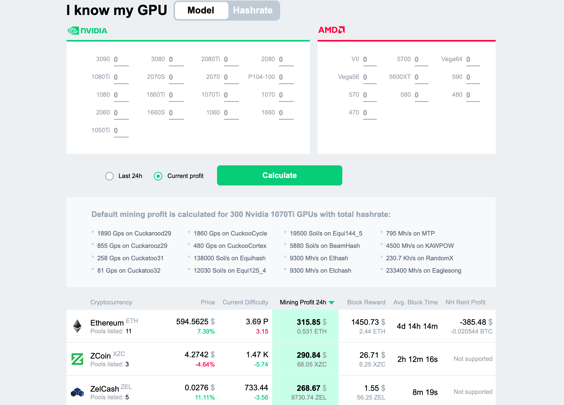 hash calculator mining