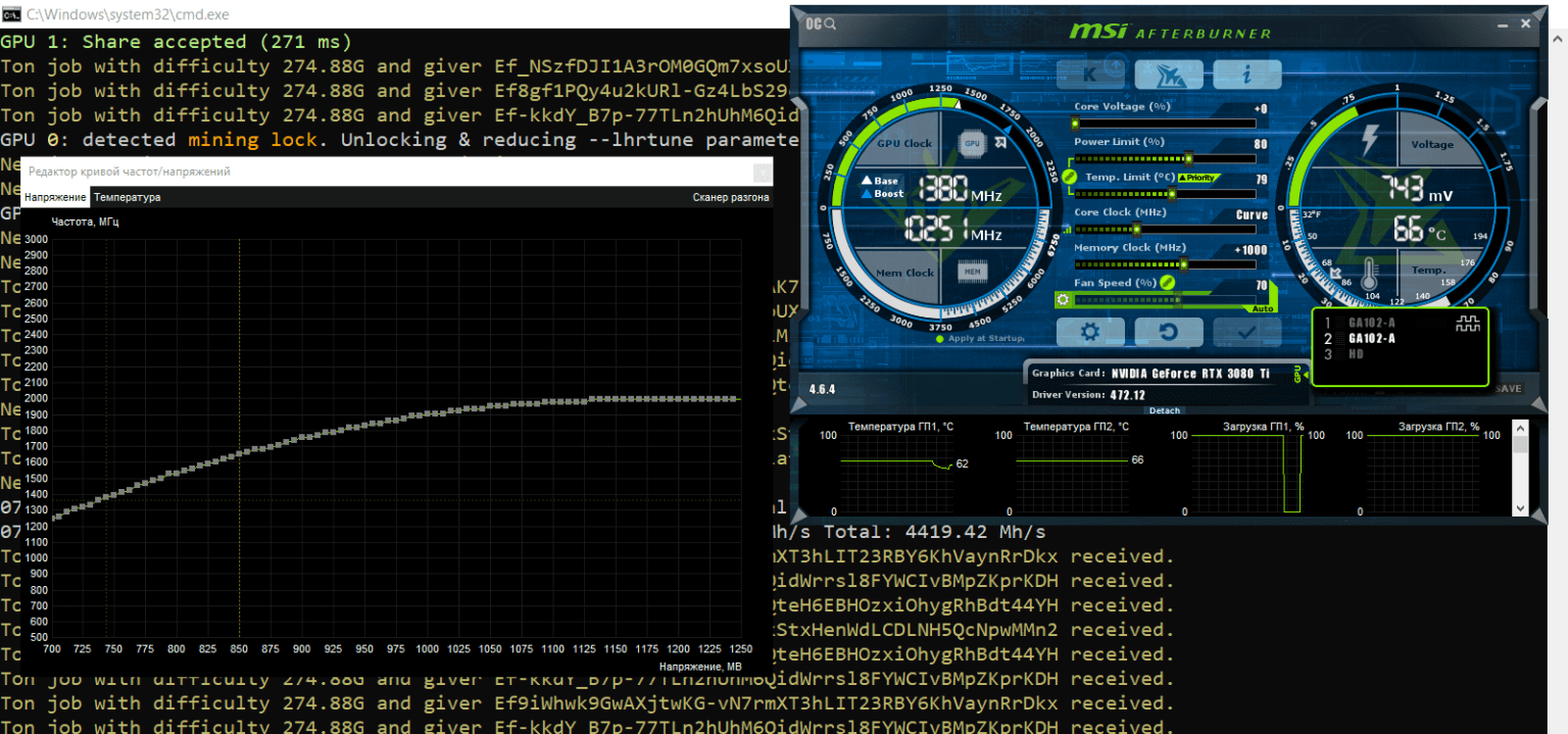 dual mining speed sia eth on 1080ti