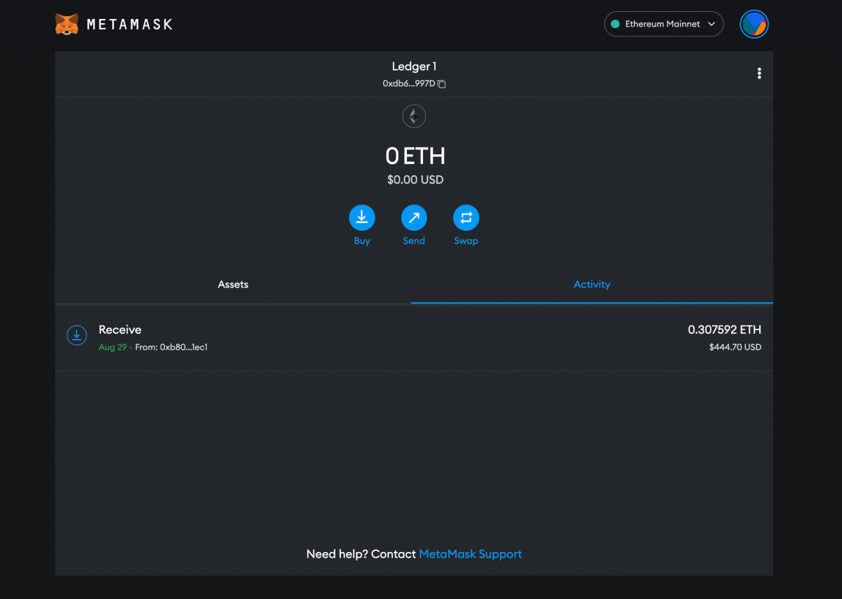 sent wan to crypto wallet eth