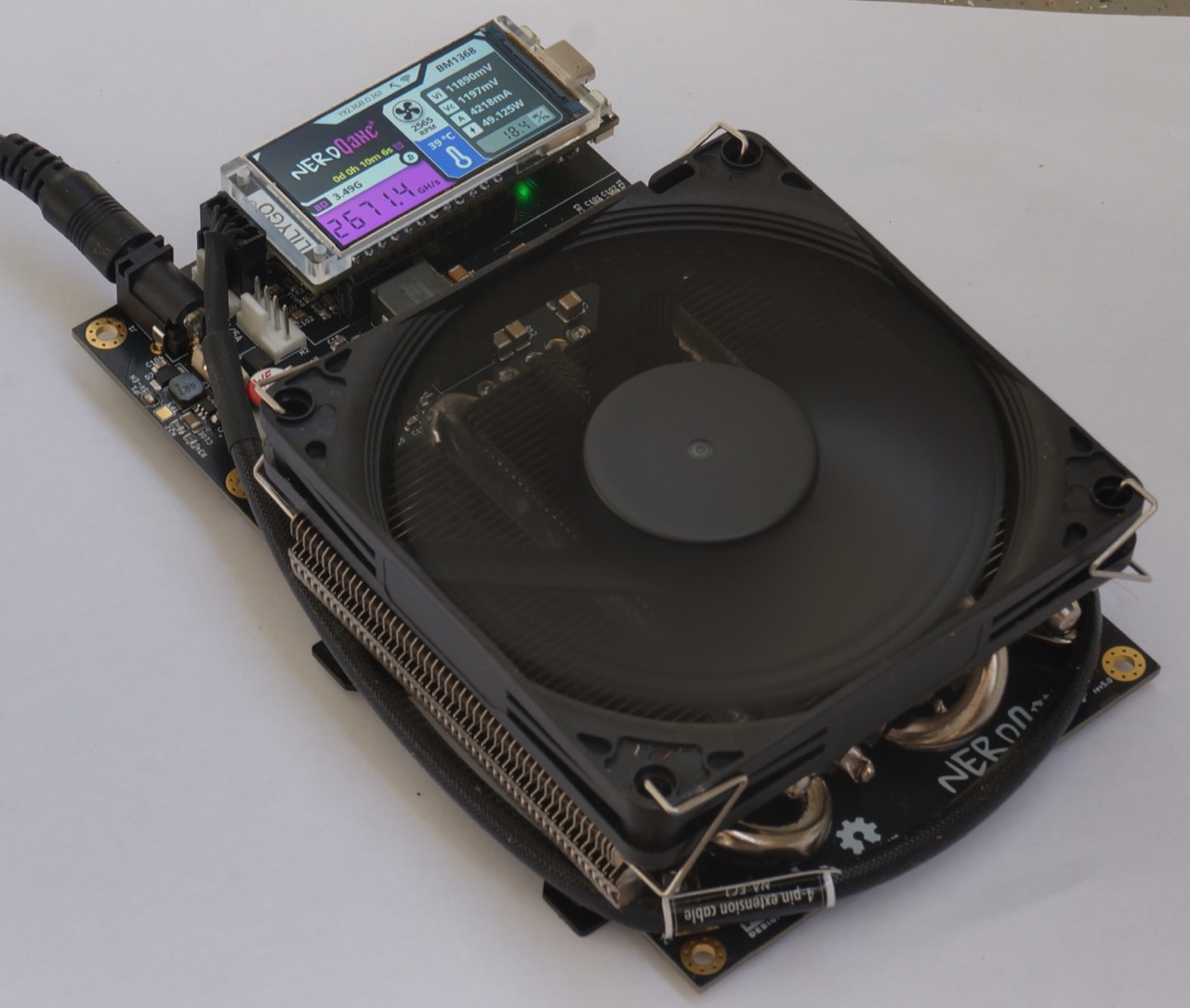 NerdQaxe+ quad-BM1370 Bitcoin miner board